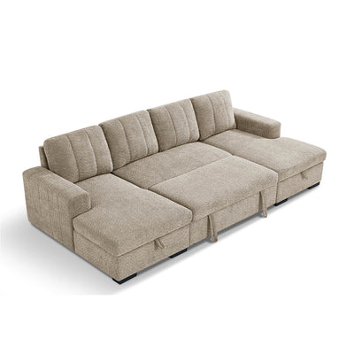 Rene Beige U Shape Corner Sofa