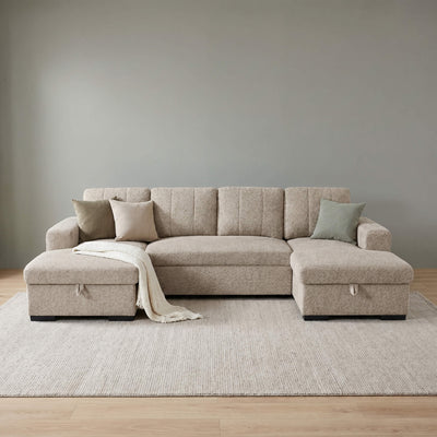 Rene Beige U Shape Corner Sofa