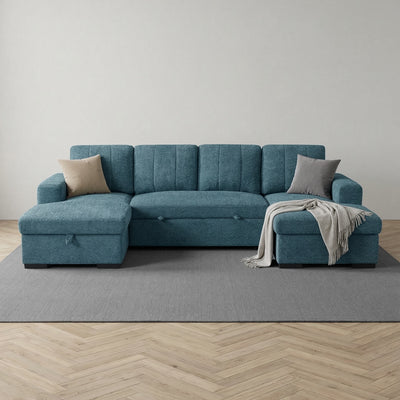 Rene Blue U Shape Corner Sofa