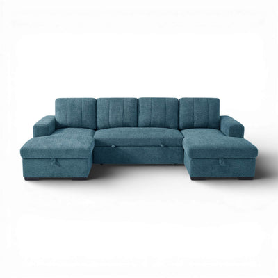 Rene Blue U Shape Corner Sofa