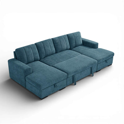 Rene Blue U Shape Corner Sofa