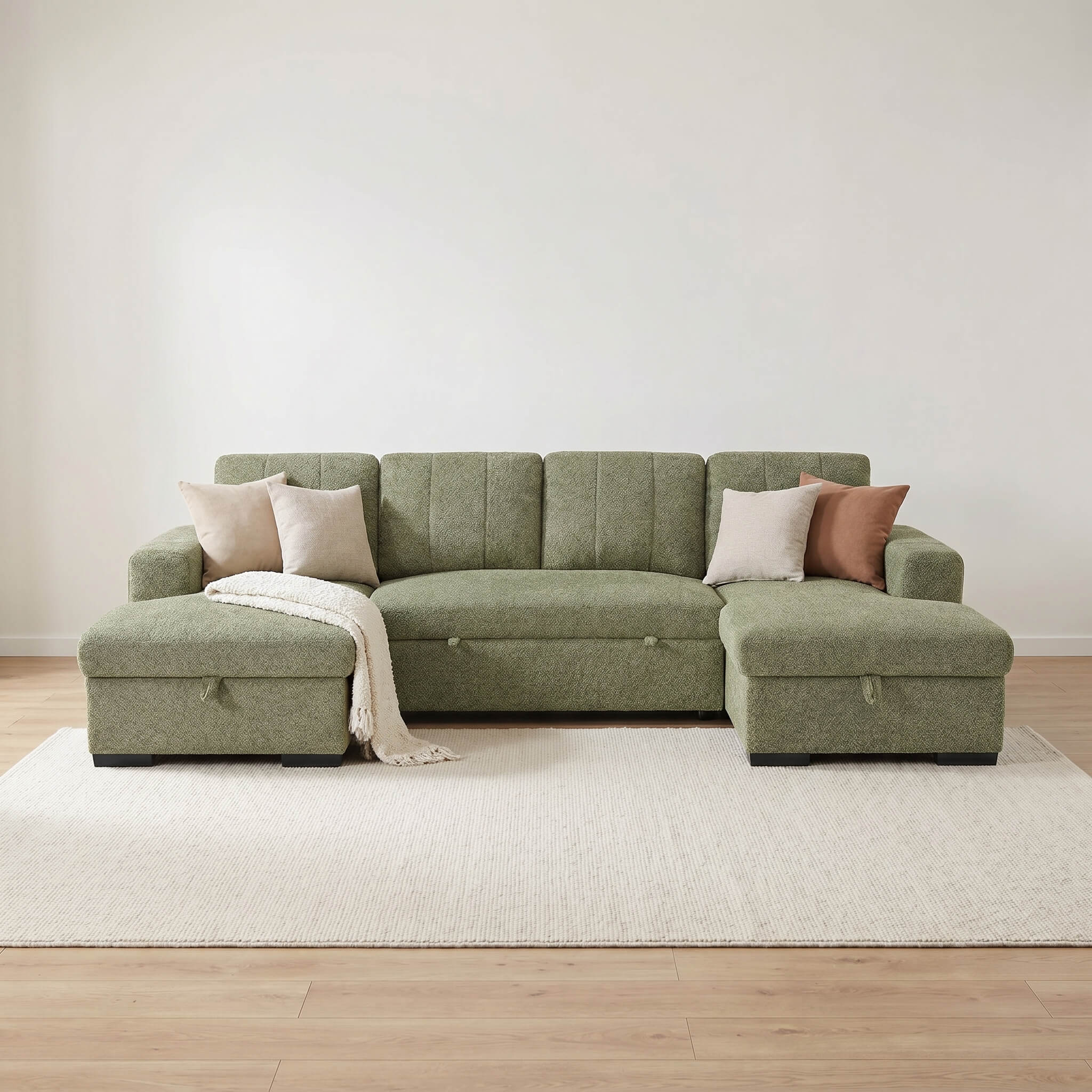 Rene Green U Shape Corner Sofa