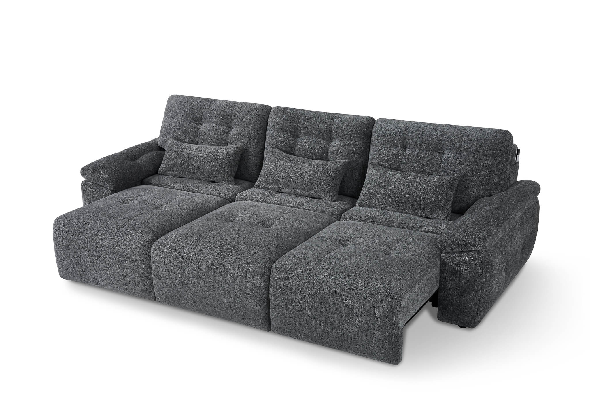 Rio Grey 3 Seater Power Slider Sofa Bed