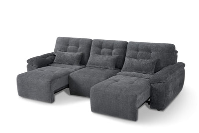 Rio Grey 3 Seater Power Slider Sofa Bed