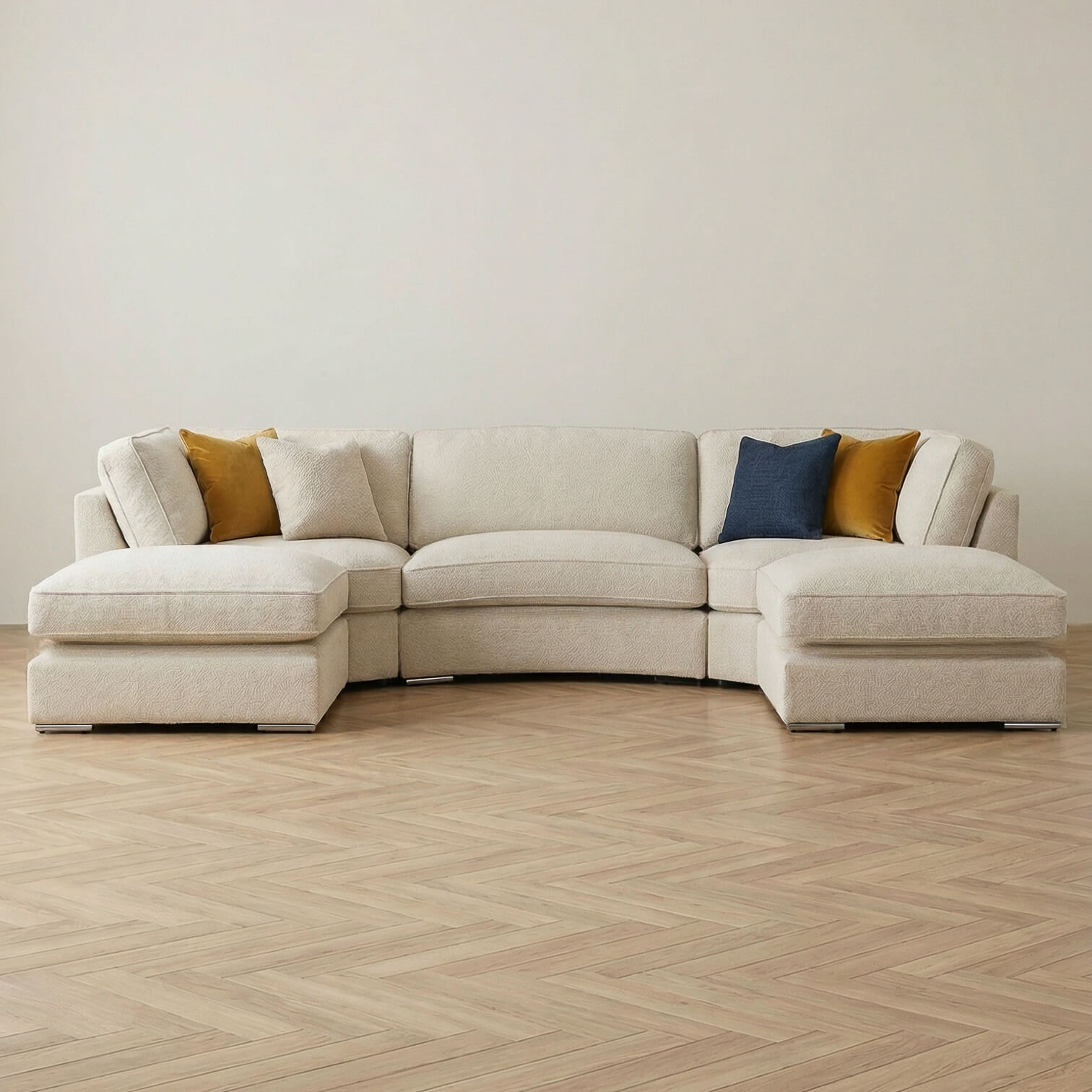 Sakina Beige U Shape Corner Sofa