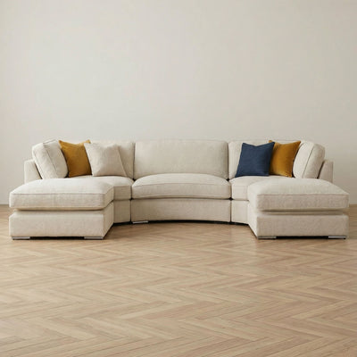 Sakina Beige U Shape Corner Sofa