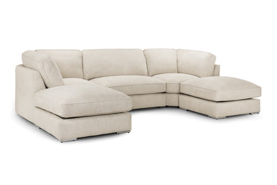 Sakina Beige U Shape Corner Sofa