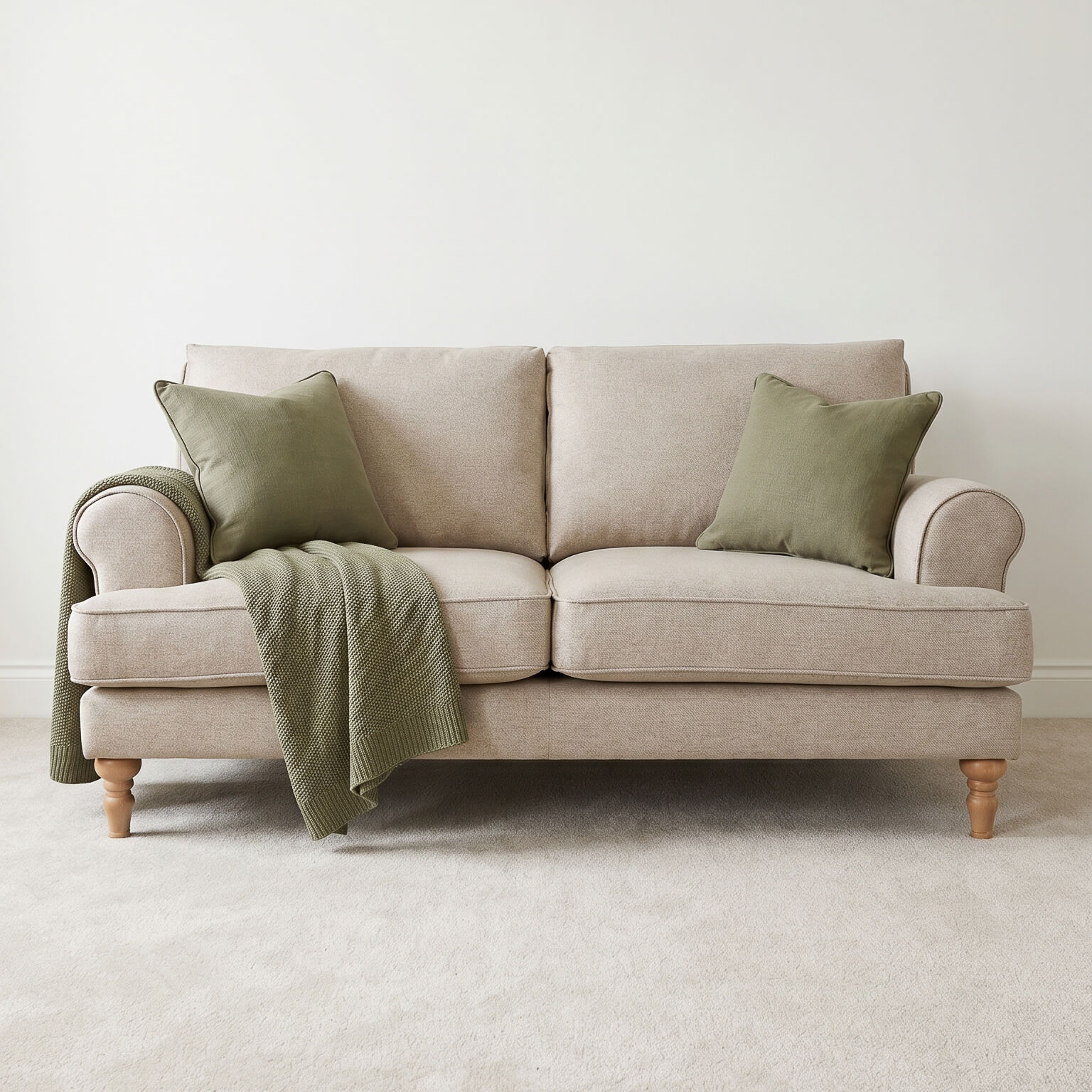 Sany Beige 2 Seater Sofa