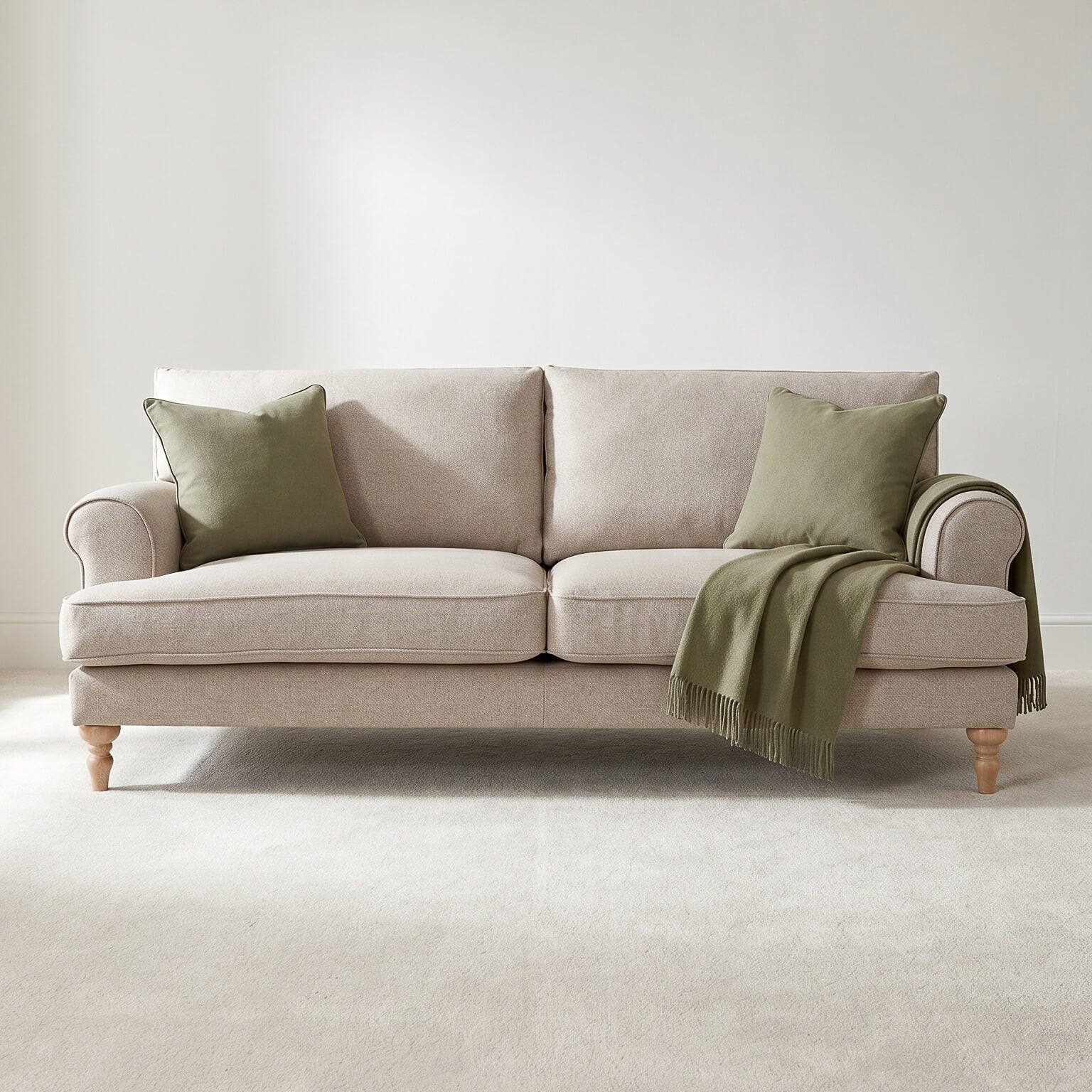 Sany Beige 4 Seater Sofa