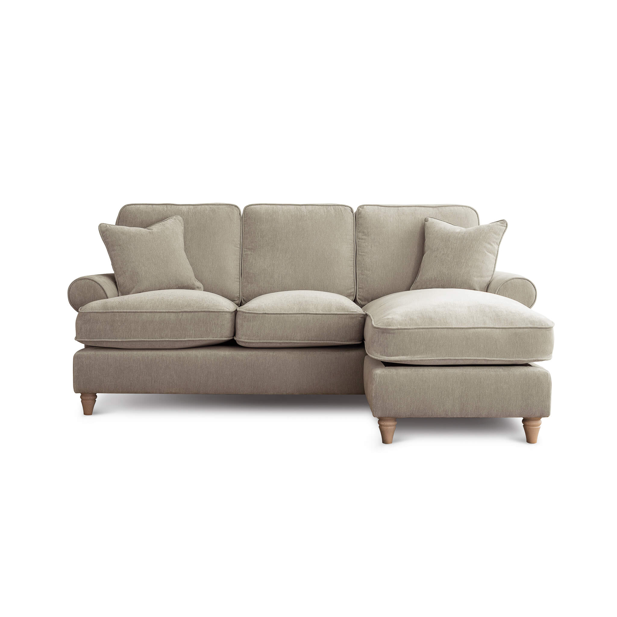 Sharika Beige Right Chaise Corner Sofa