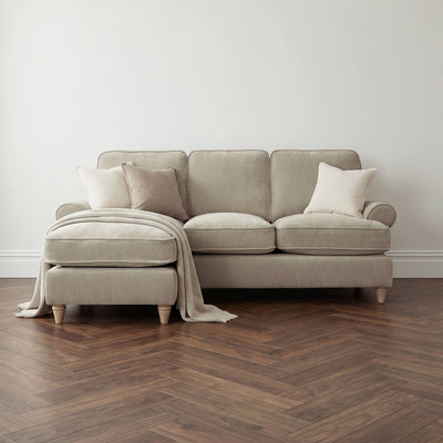 Sharika Beige Left Chaise Corner Sofa