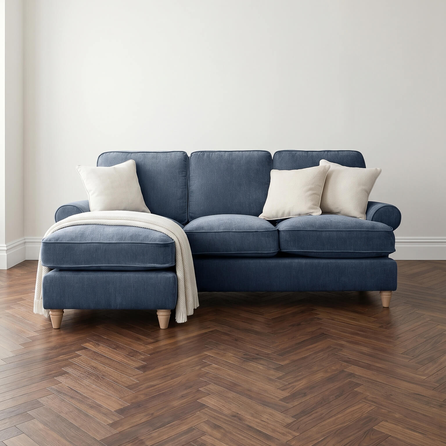Sharika Blue Left Chaise Corner Sofa