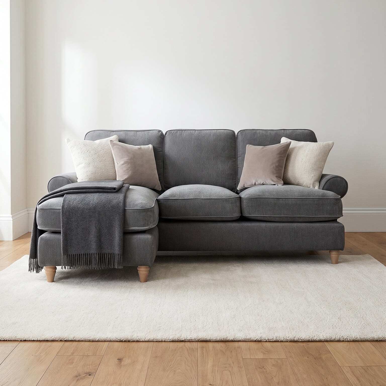 Sharika Grey Left Chaise Corner Sofa