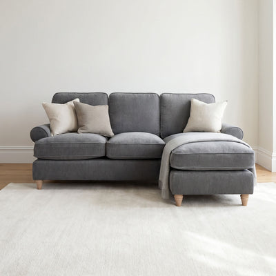Sharika Grey Right Chaise Corner Sofa