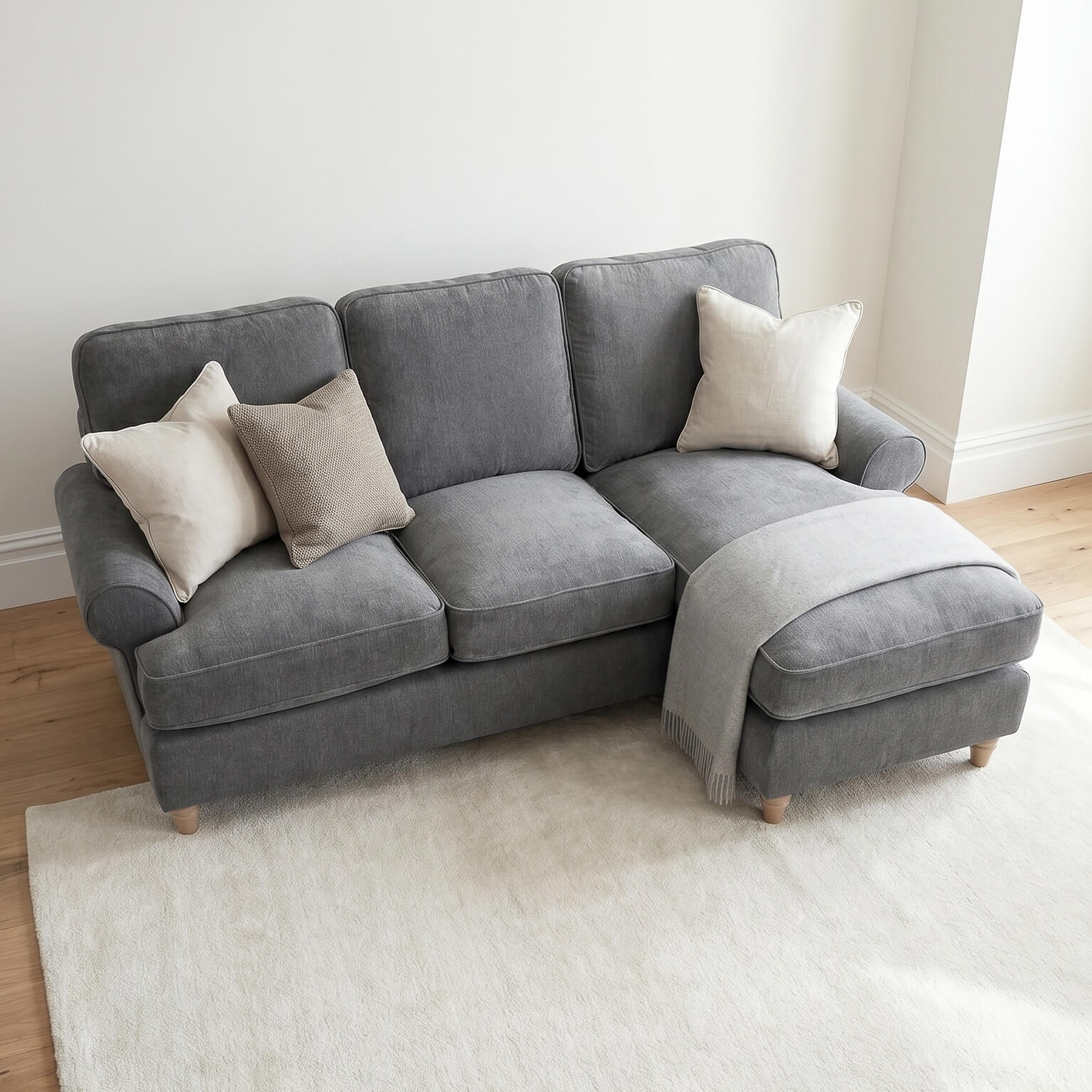 Sharika Grey Right Chaise Corner Sofa