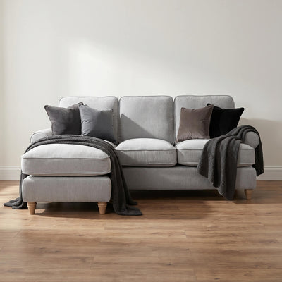 Sharika Grey Left Chaise Corner Sofa