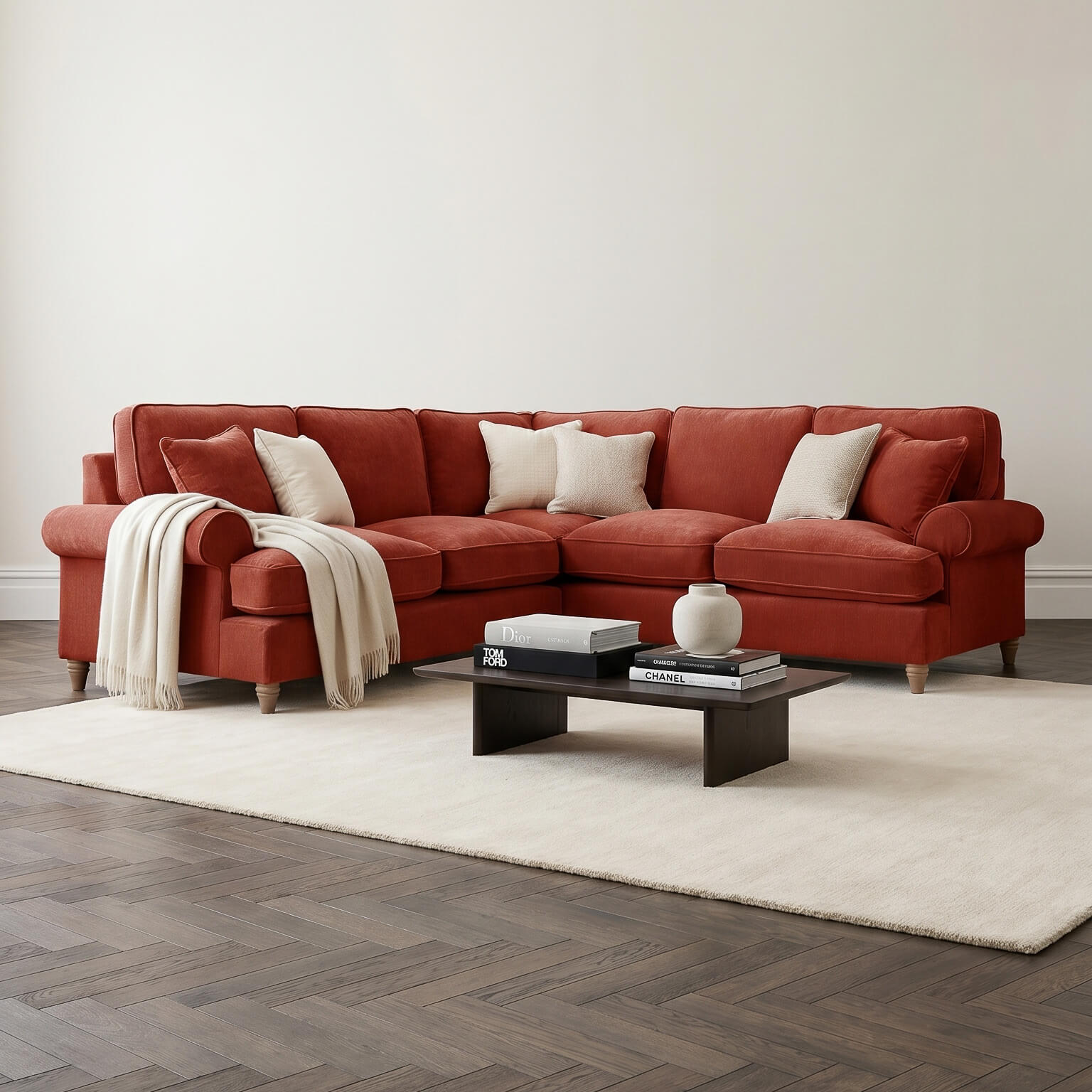 Sharika Red Double Corner Sofa
