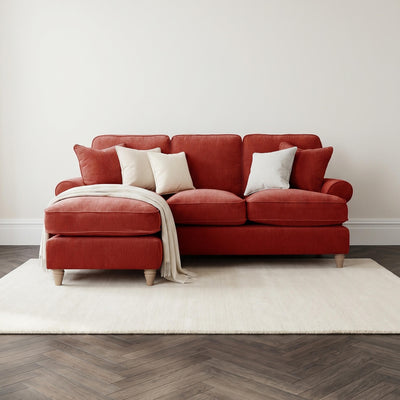 Sharika Red Left Chaise Corner Sofa