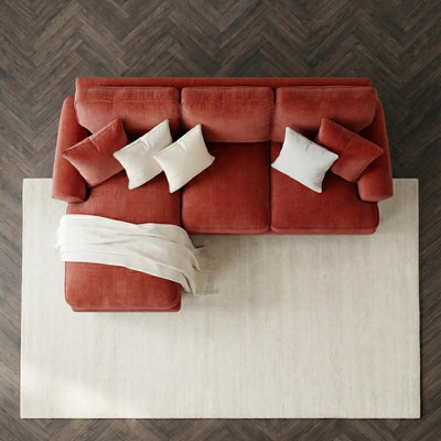 Sharika Red Left Chaise Corner Sofa