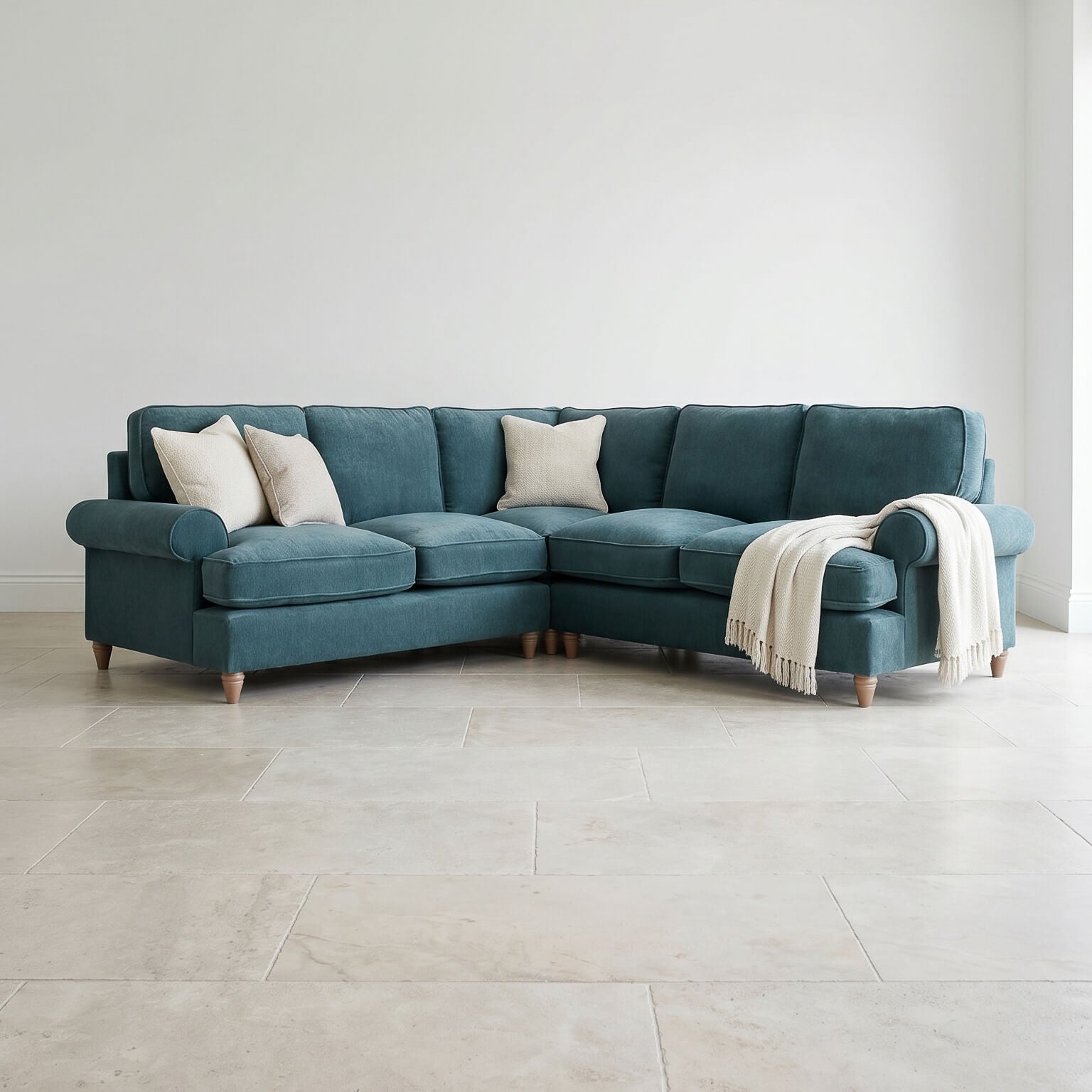 Sharika Teal Double Corner Sofa