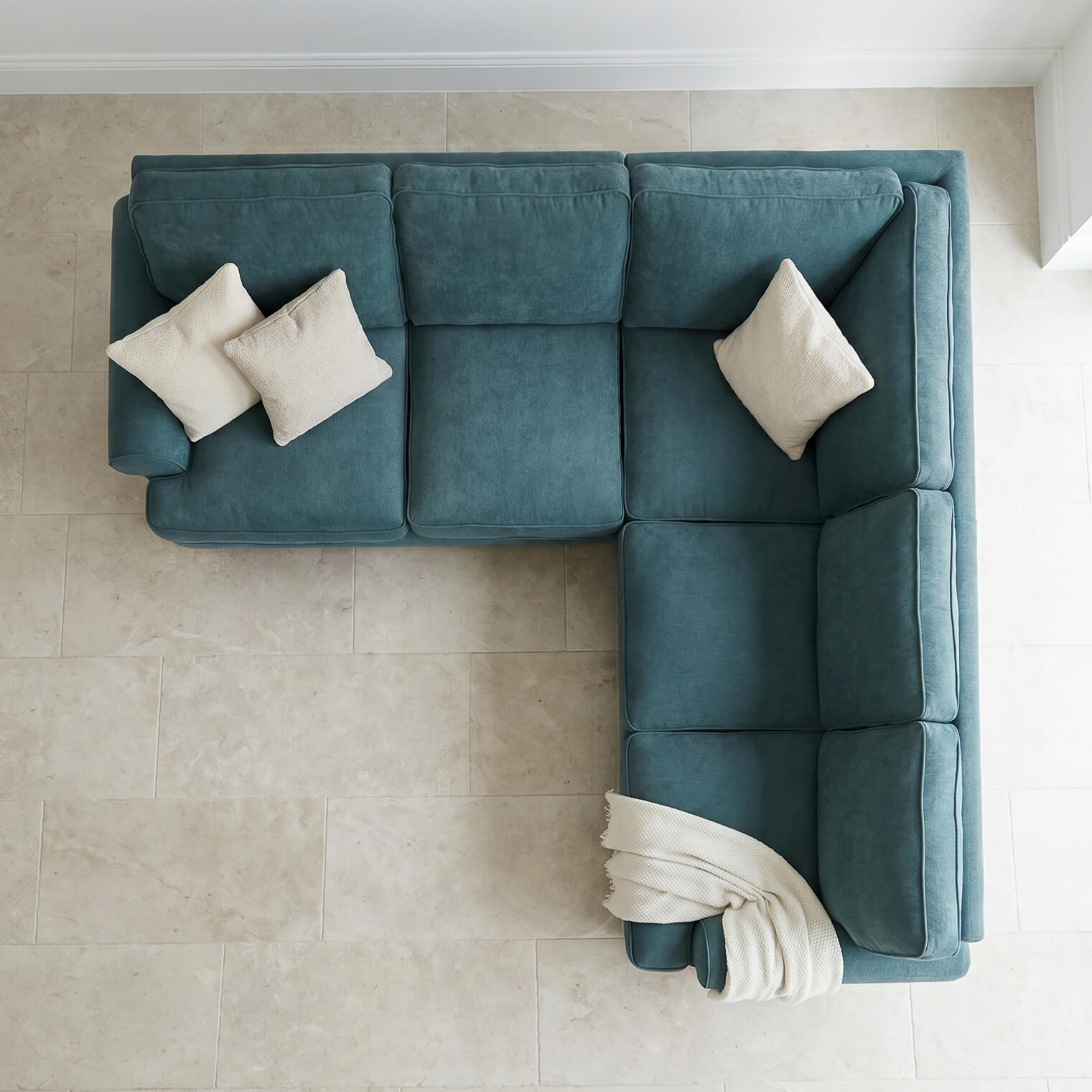 Sharika Teal Double Corner Sofa