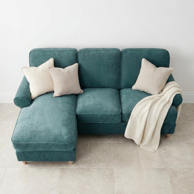 Sharika Teal Left Chaise Corner Sofa