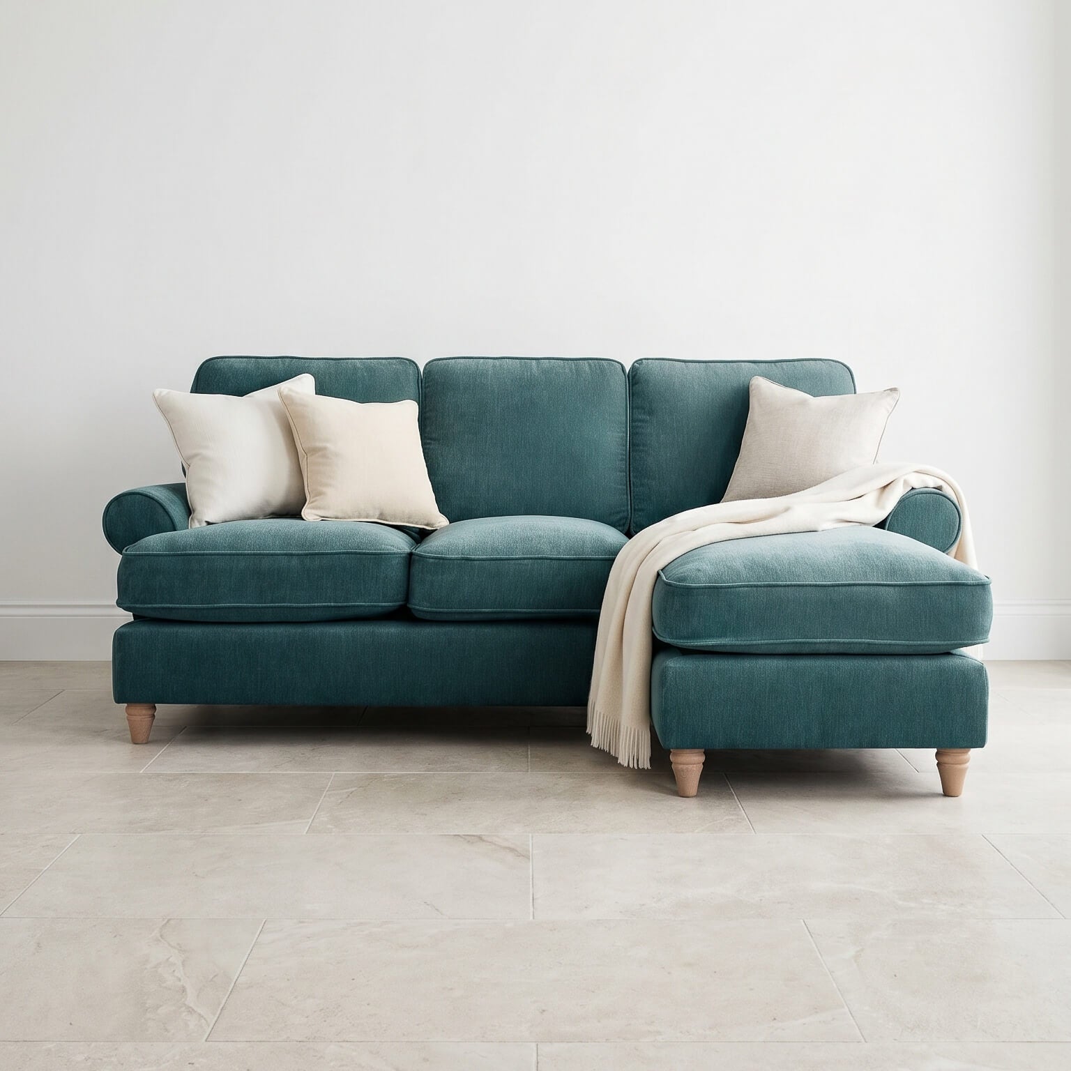 Sharika Teal Right Chaise Corner Sofa