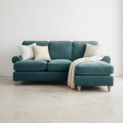 Sharika Teal Right Chaise Corner Sofa