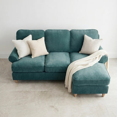 Sharika Teal Right Chaise Corner Sofa