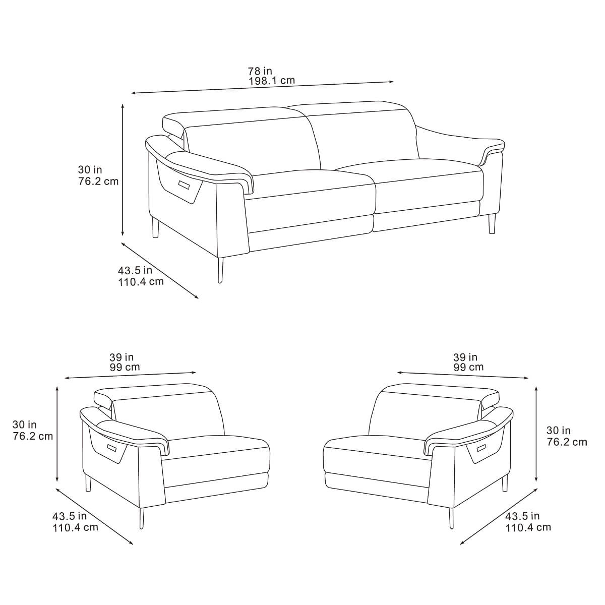 Orbit Grey 3 Seater Power Recliner Sofa