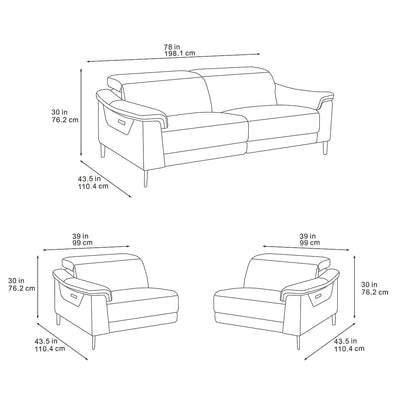 Orbit Grey 3 Seater Power Recliner Sofa