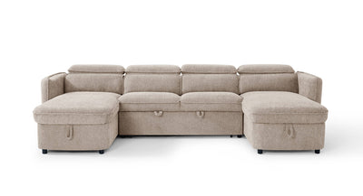 Solara Beige U Shape Corner Sofa