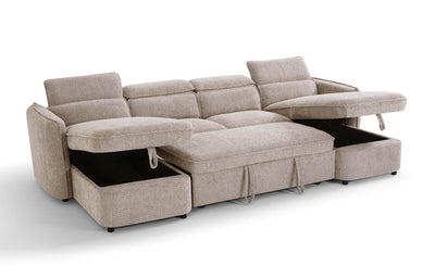 Solara Beige U Shape Corner Sofa