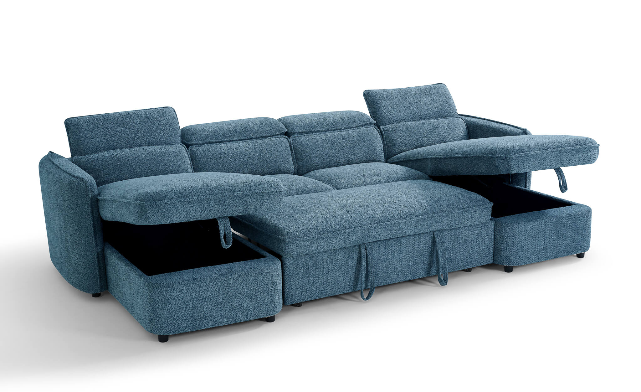 Solara Blue U Shape Corner Sofa