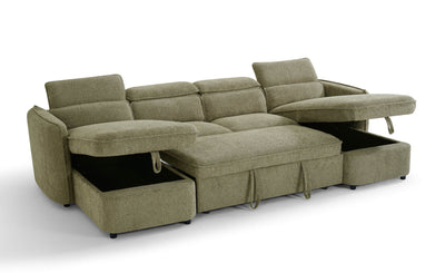 Solara  Green U Shape Corner Sofa