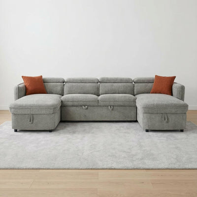 Solara Grey U Shape Corner Sofa