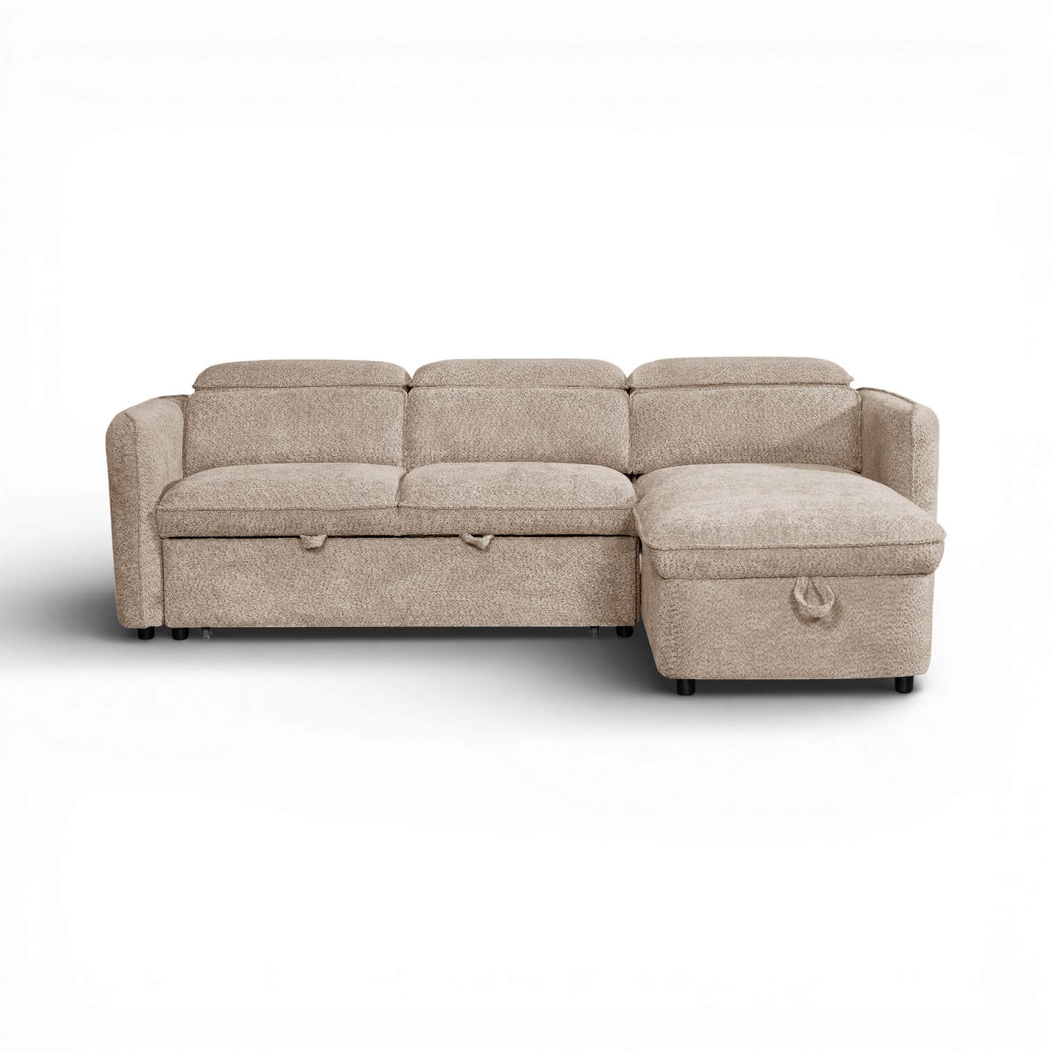 Solara Beige Corner Sofa Bed