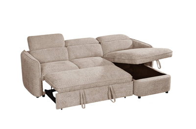 Solara Beige Corner Sofa Bed