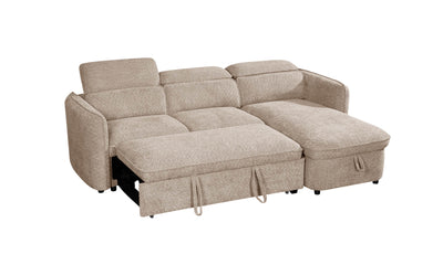 Solara Beige Corner Sofa Bed