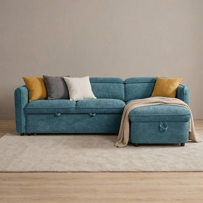 Solara Blue Corner Sofa Bed