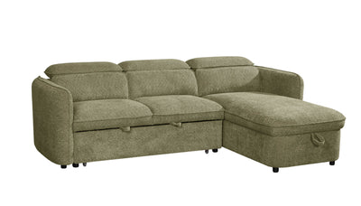 Solara Green Corner Sofa Bed