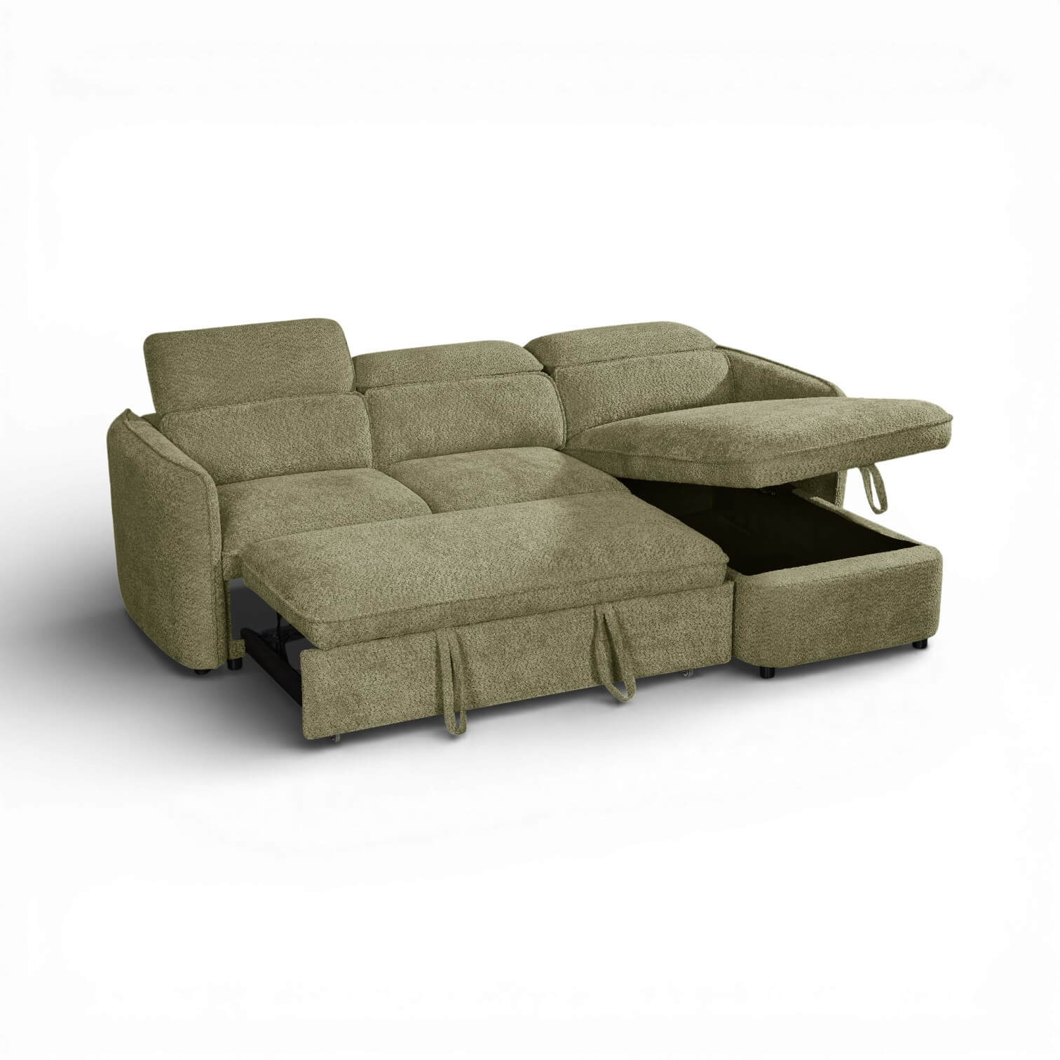 Solara Green Corner Sofa Bed