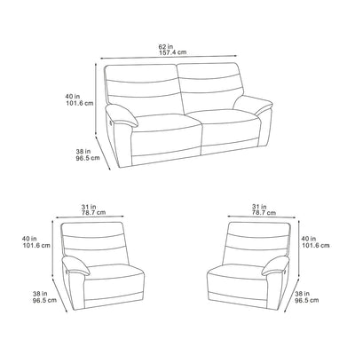 Toledo Grey 2 Seater Power Recliner Sofa