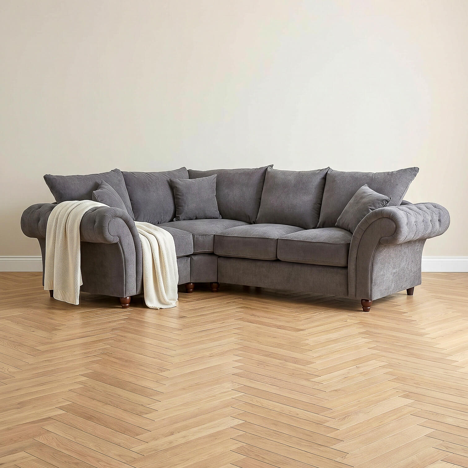 Windsor Grey Left Corner Sofa